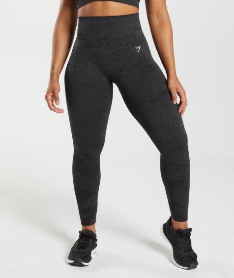 Women's Gymshark Adapt Camo Seamless Leggings Black | NZ 1PTKNE